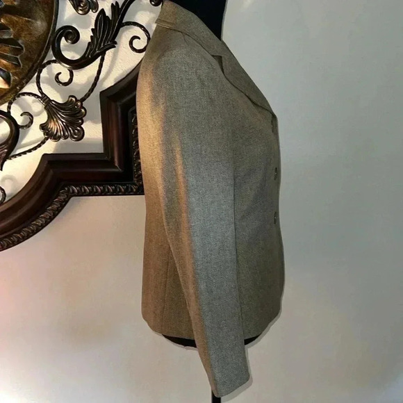 Le Suit Women’s Tan Tweed Blazer Jacket Size 6P - Picture 10 of 16